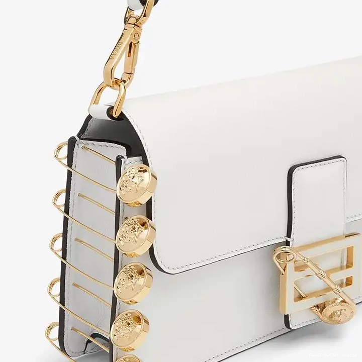 Cheap Fendace White Bag Calf Fendi In with Leather Medium Baguette Pin Brooches 0611